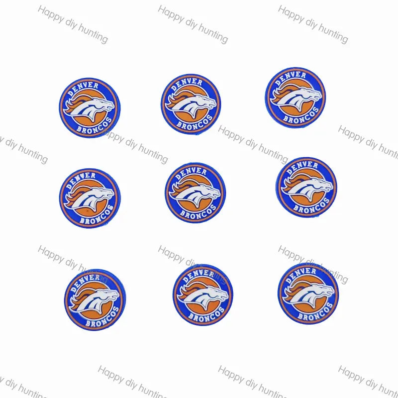 Denver Broncos Football team Silicone Focal Beads Wholesale, silicone focal beads for pens