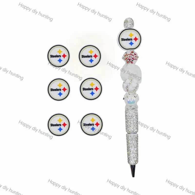 Pittsburgh Steelers Football team Silicone Focal Beads Wholesale, silicone focal beads for pens