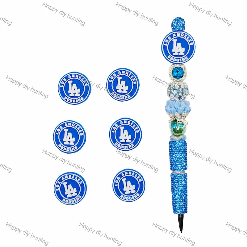Los Angeles Dodgers Baseball team Silicone Focal Beads Wholesale, silicone focal beads for pens