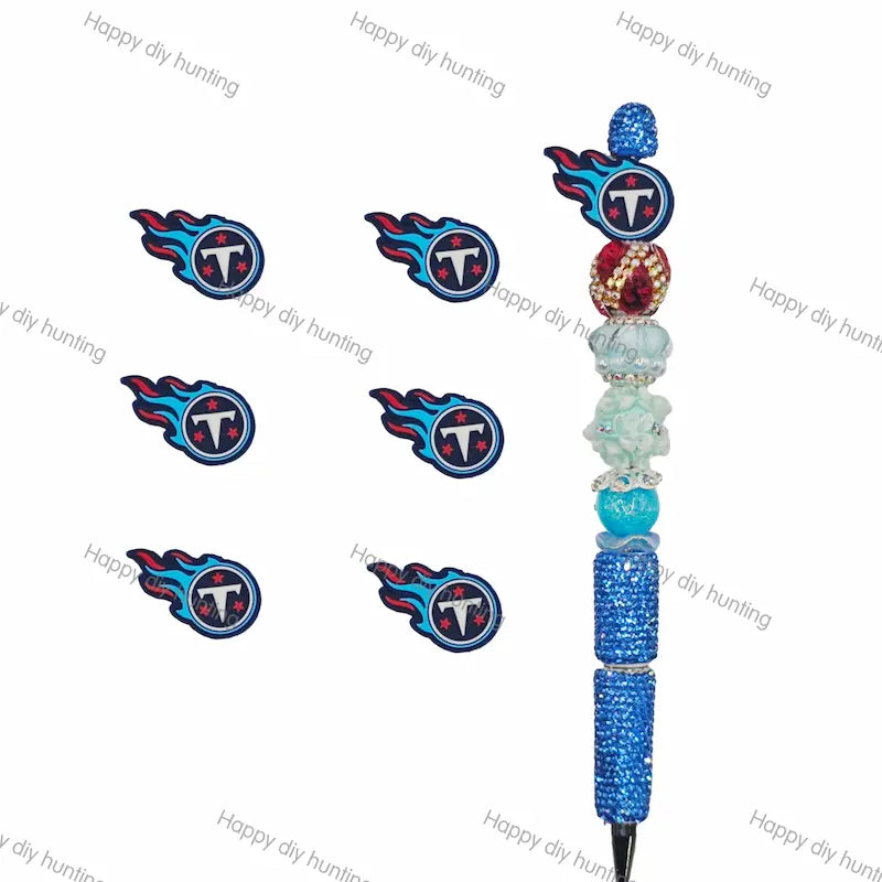 Tennessee Titans Football team Silicone Focal Beads Wholesale, silicone focal beads for pens