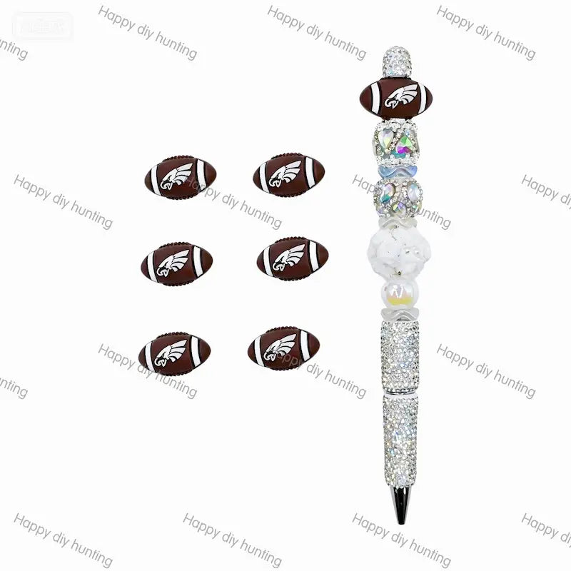 3D Atlanta Falcons Football team Silicone Focal Beads Wholesale, silicone focal beads for pens
