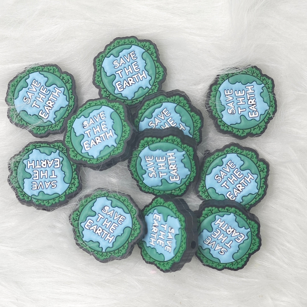 Save the earth Silicone Focal Beads Wholesale, saying focal beads