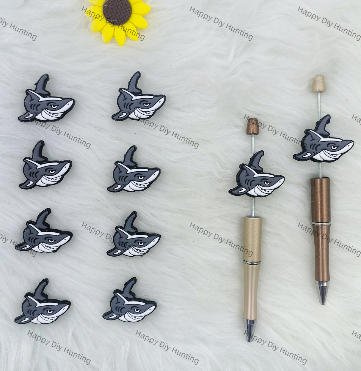 Shark silicone focal beads for pens