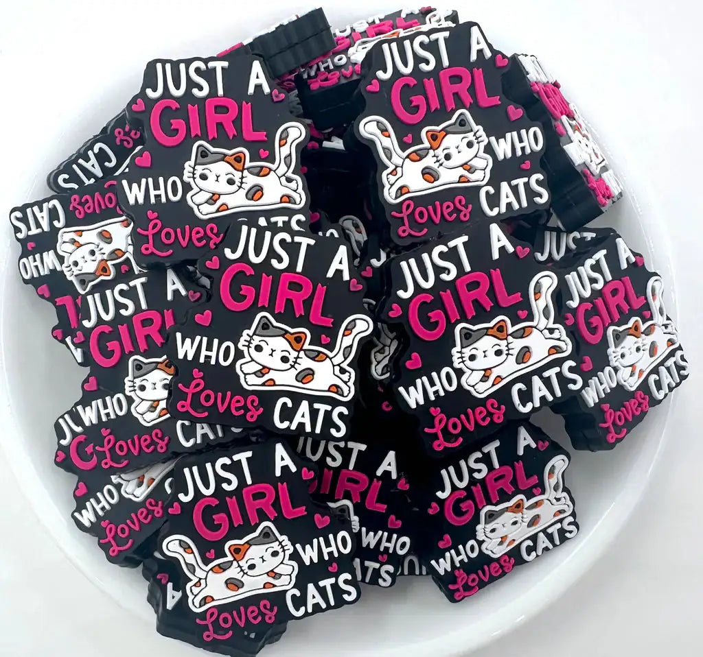 Just a Girl Who Loves Cats Focal Beads
