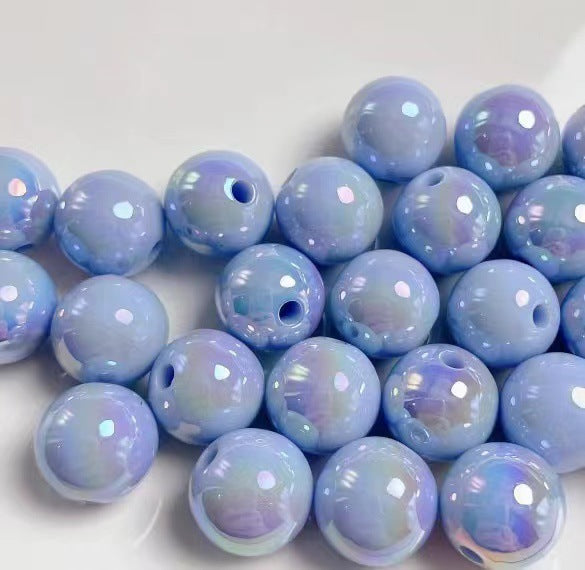 16mm,UV Coasted Solid Color Round Acrylic Beads