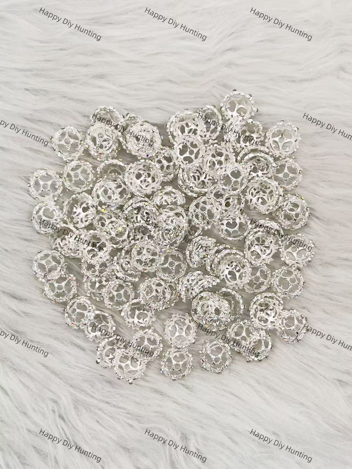 Sliver Star Shape Bead Caps Spacer (They Fit 16MM Beads) BC-008