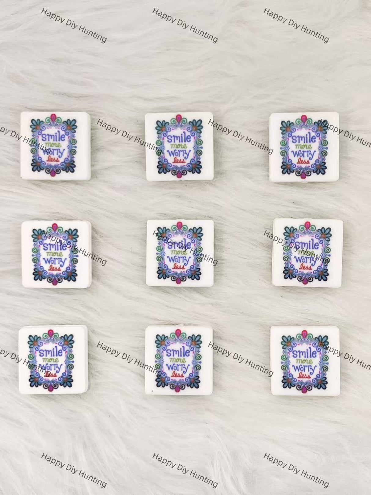 Smile More Worry Less Silicone Focal Beads Wholesale, silicone focal beads for pens