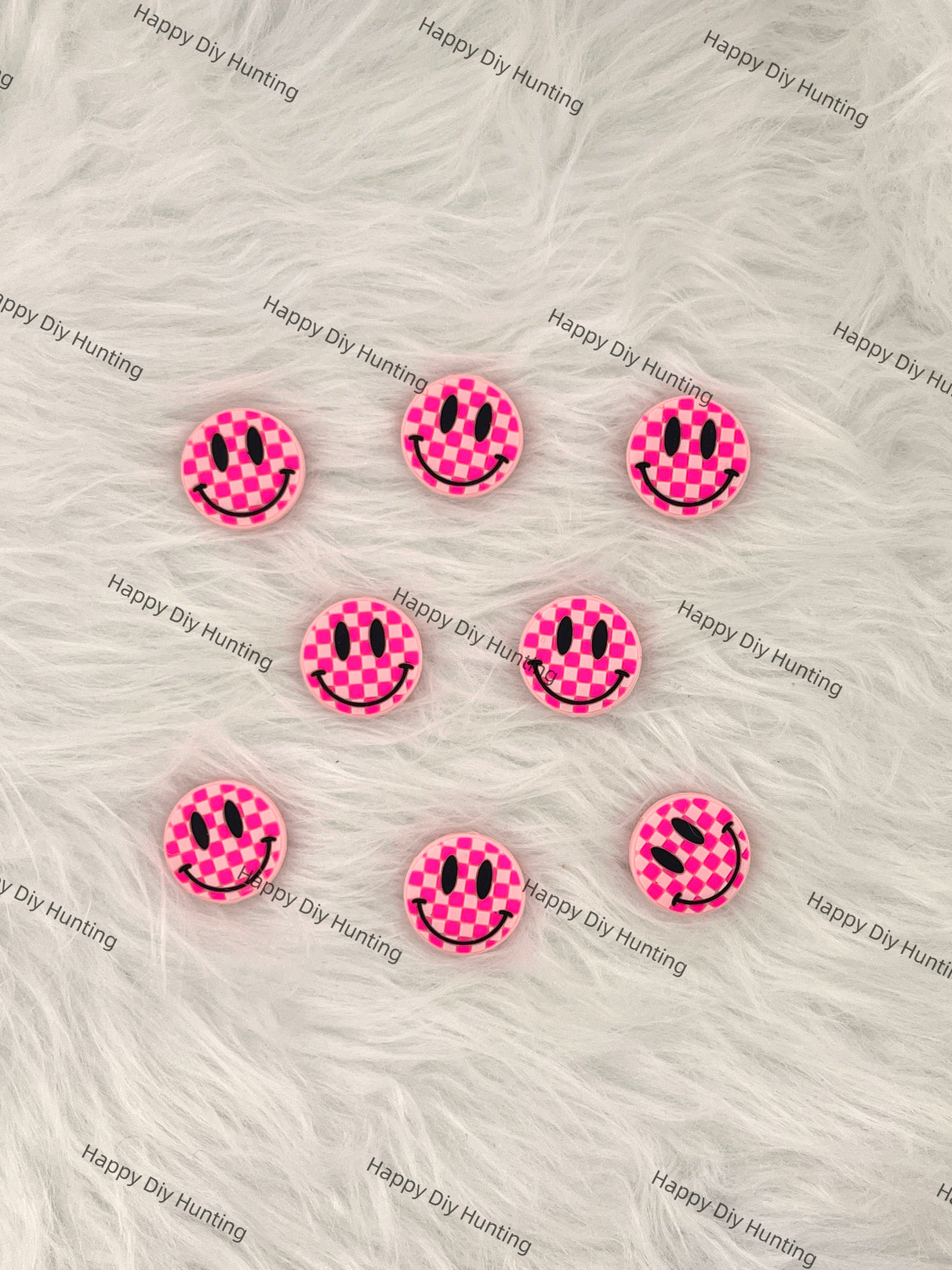 Smiling Face Rose red Silicone Focal Beads
