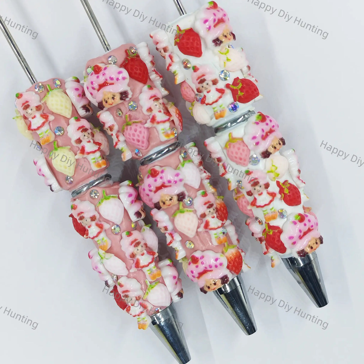 strawberry dessert cartoon doll accent beadable pens for diy silicone focal bead craft wholesale