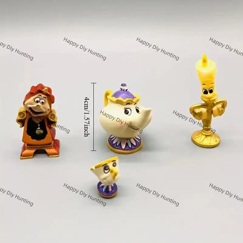 4pcs-vintage Teapot Teacup Series Pen topper set for DIY beadable pens