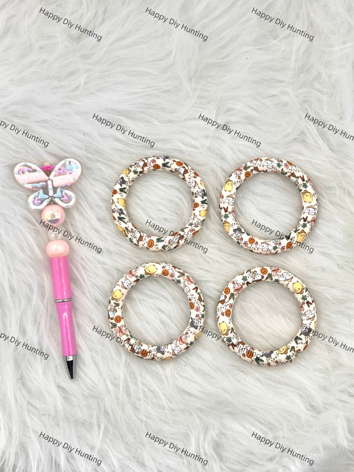 The Sanrio family Beadable Silicone Ring Car Hanger Charm Loop