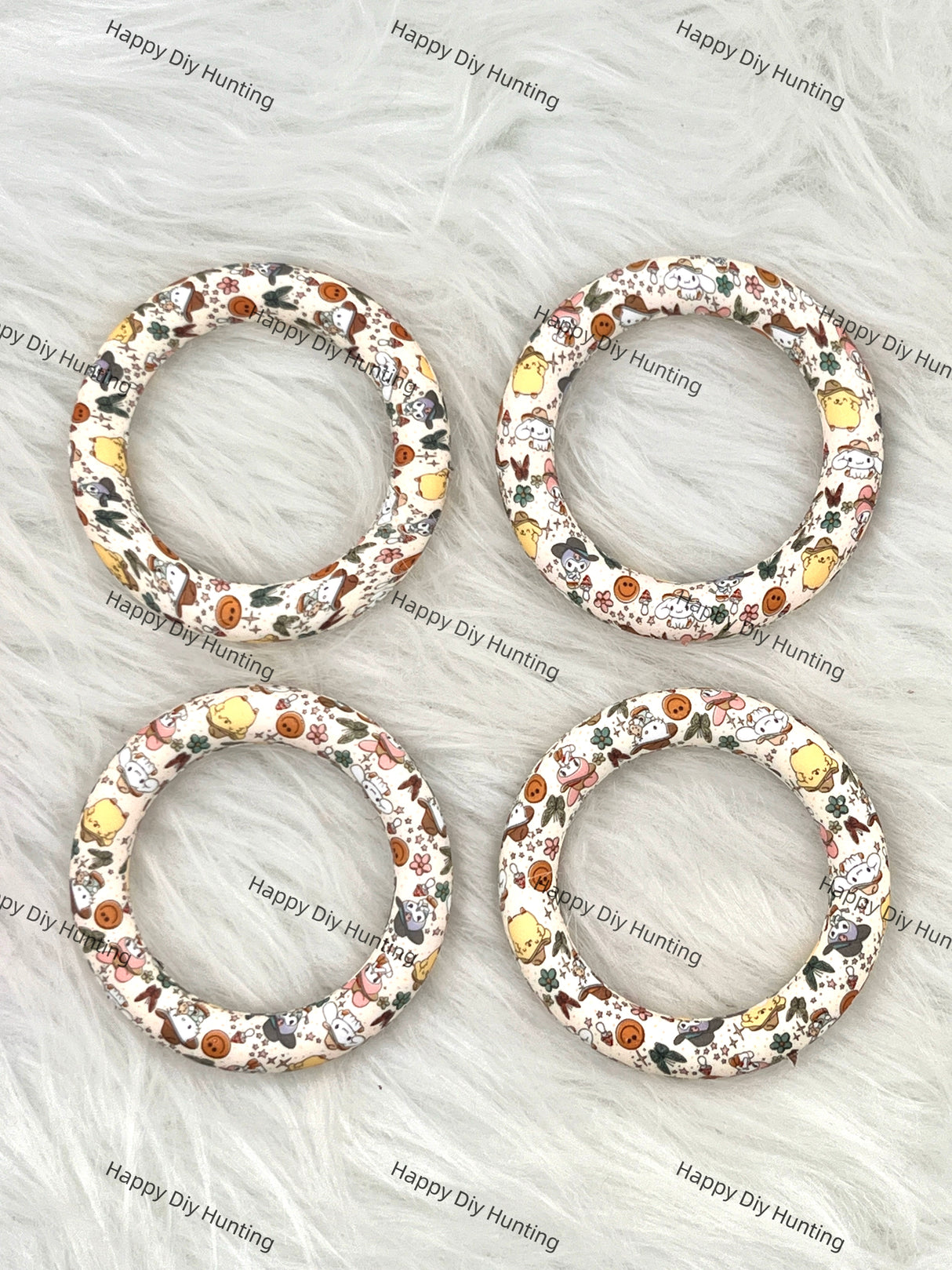 The Sanrio family Beadable Silicone Ring Car Hanger Charm Loop