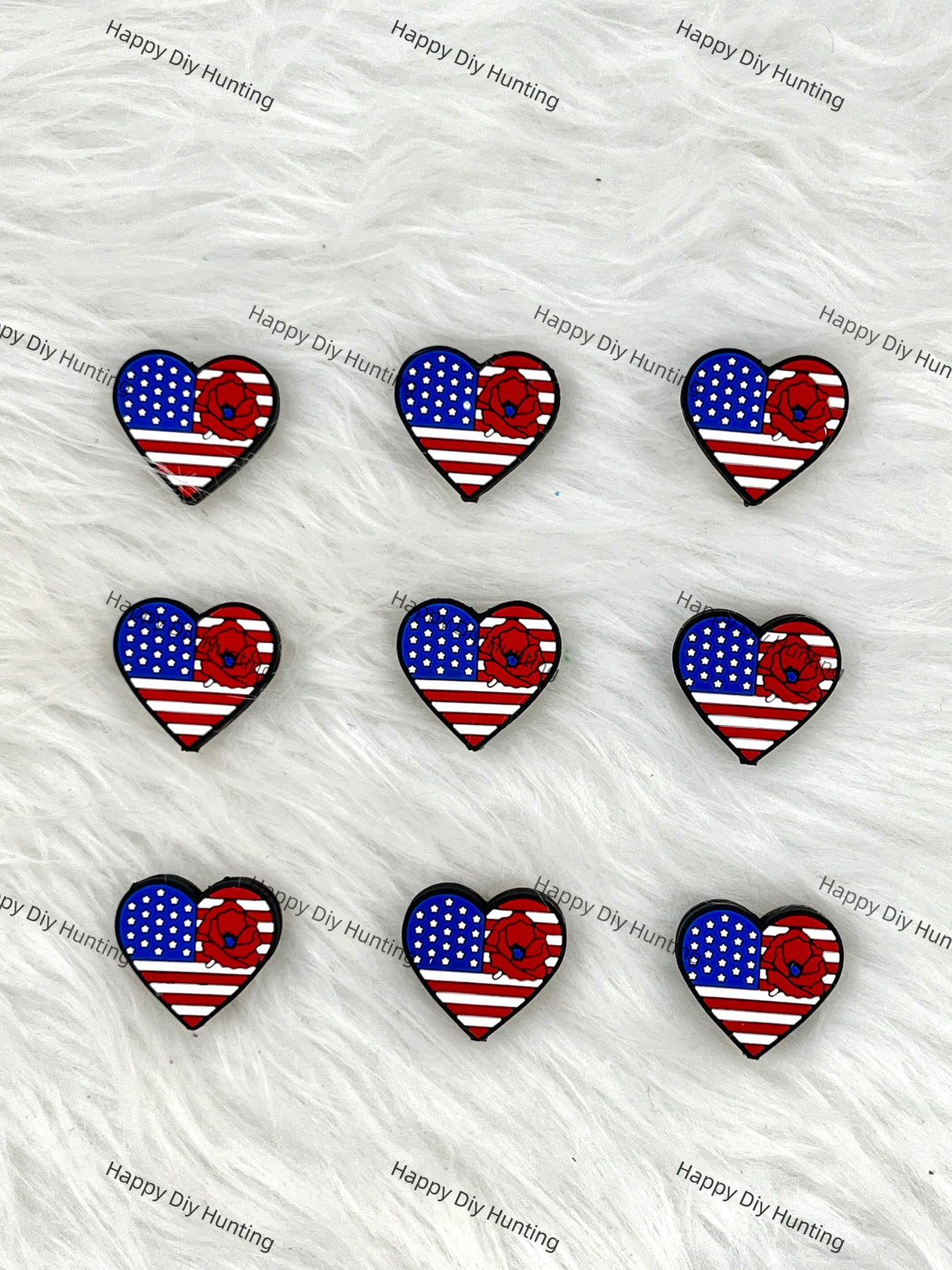 The Stars And The Stripes Silicone Focal Beads Wholesale, silicone focal beads for pens