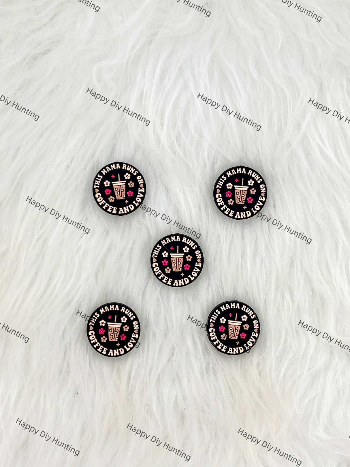 This Mama Runs On Coffee And Love Silicone Focal Beads