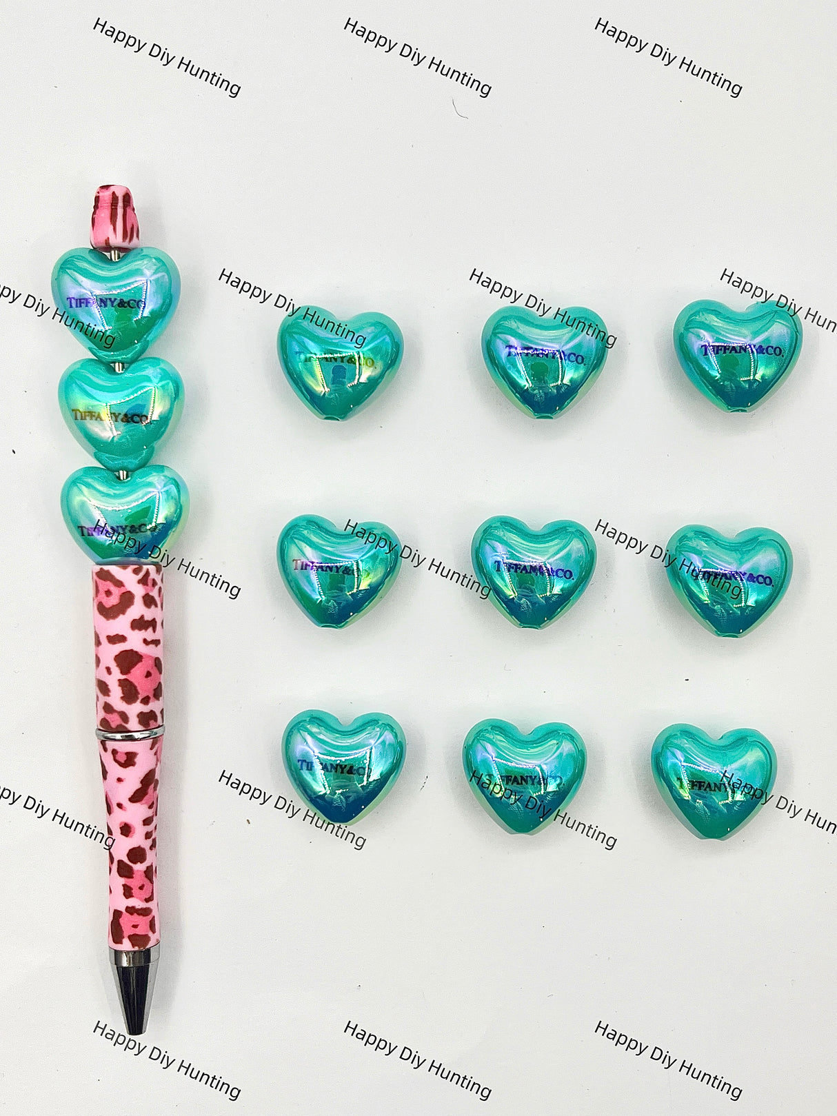Tiff*ny Heart Acrylic Beads
