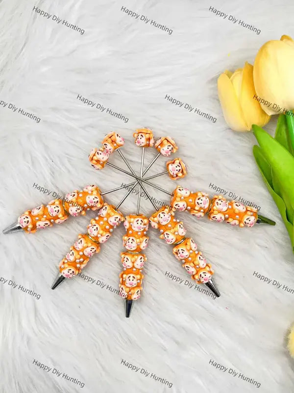 Tiger Character Beadable Pen for DIY Handmade Craft Projects