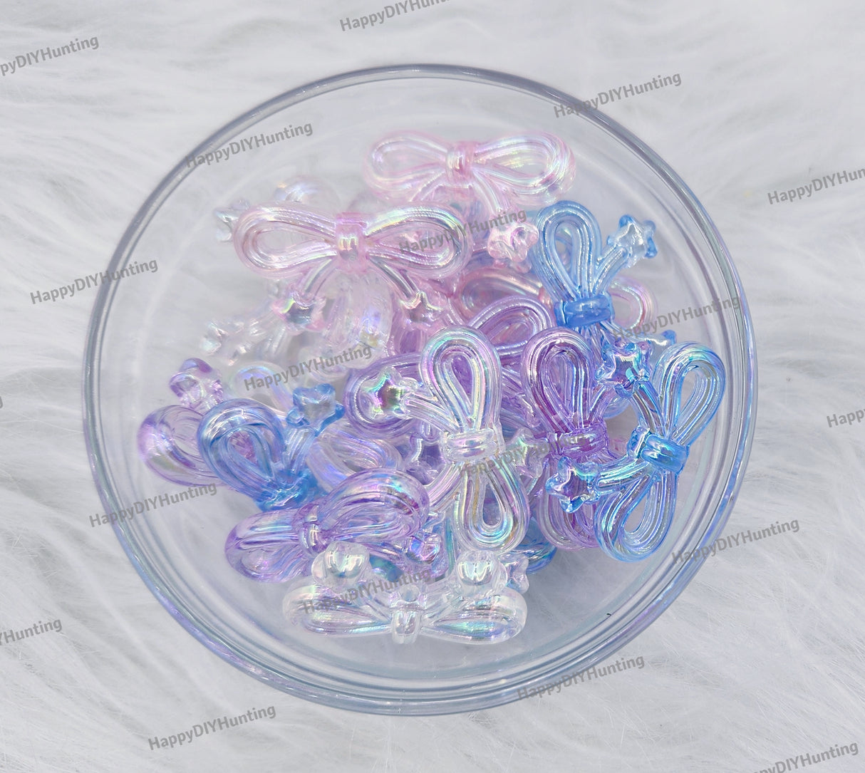 Transparent Bowtie Acrylic Beads