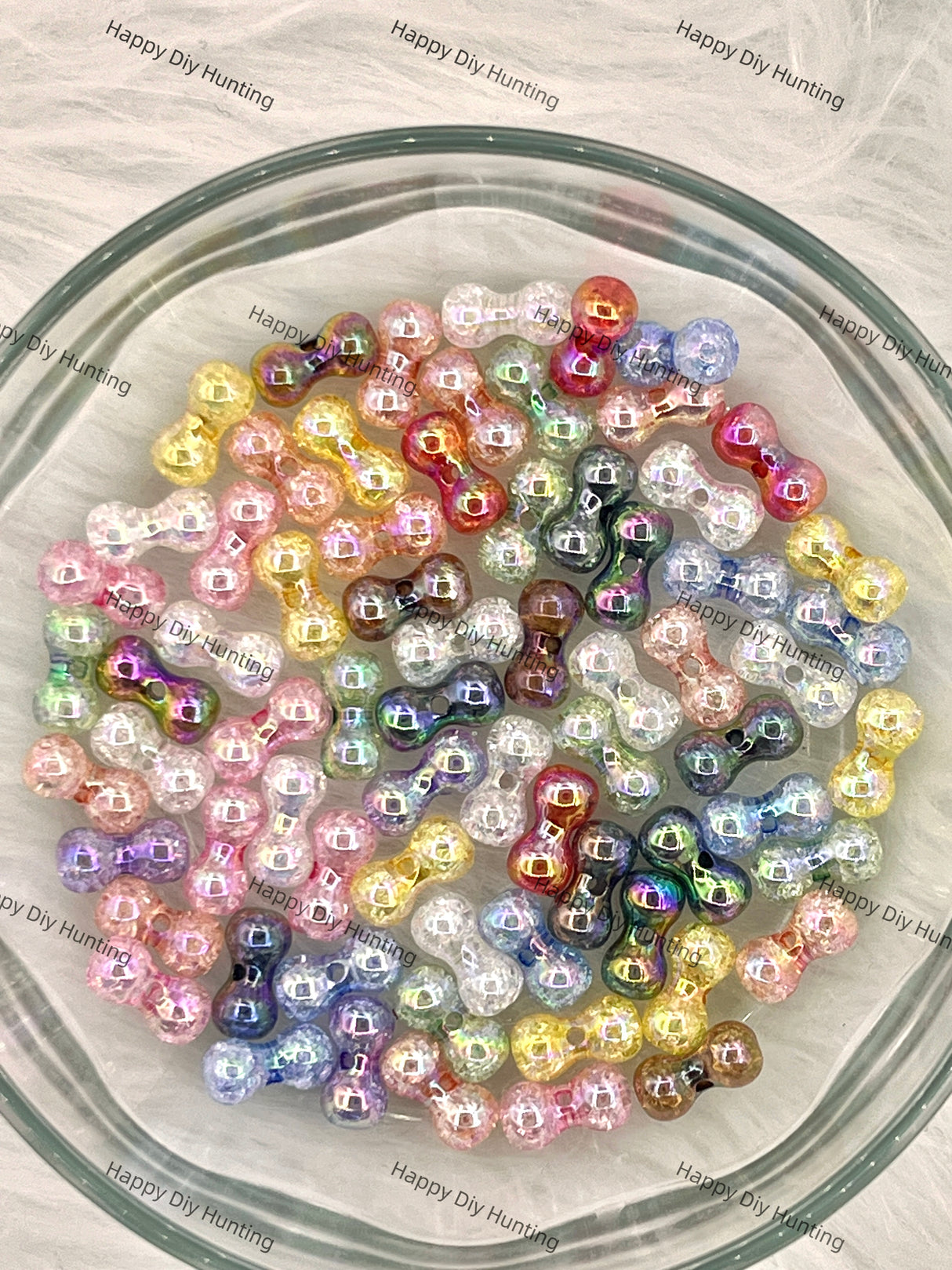 UV Coating Shiny Mini Dog Bone Acrylic Beads, Acrylic Spacer Beads,17*9MM