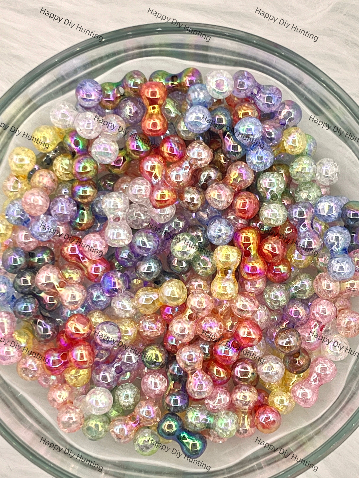 UV Coating Shiny Mini Dog Bone Acrylic Beads, Acrylic Spacer Beads,17*9MM