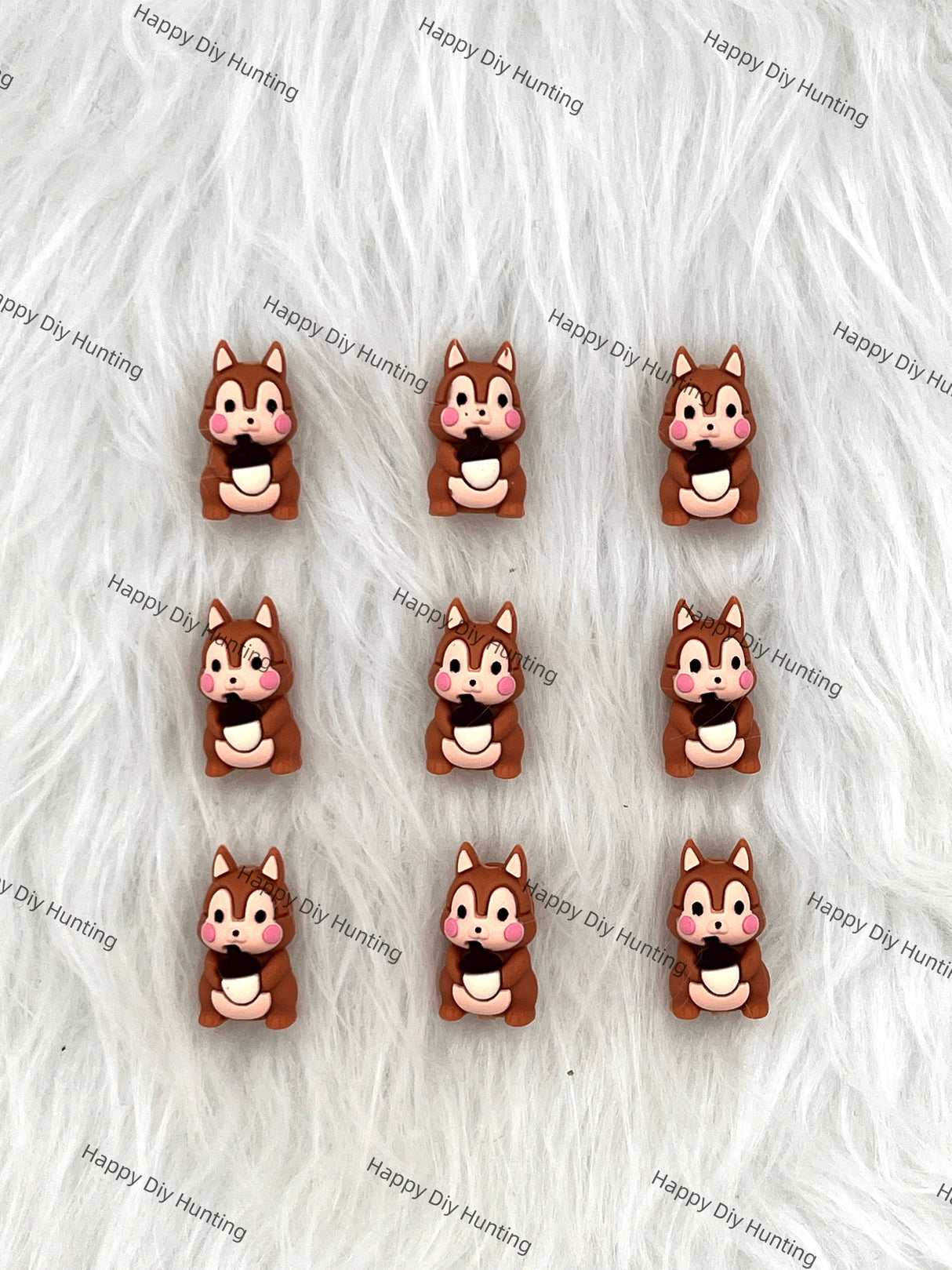 3D Cute Pinecone Squirrel Animal Silicone Focal Beads