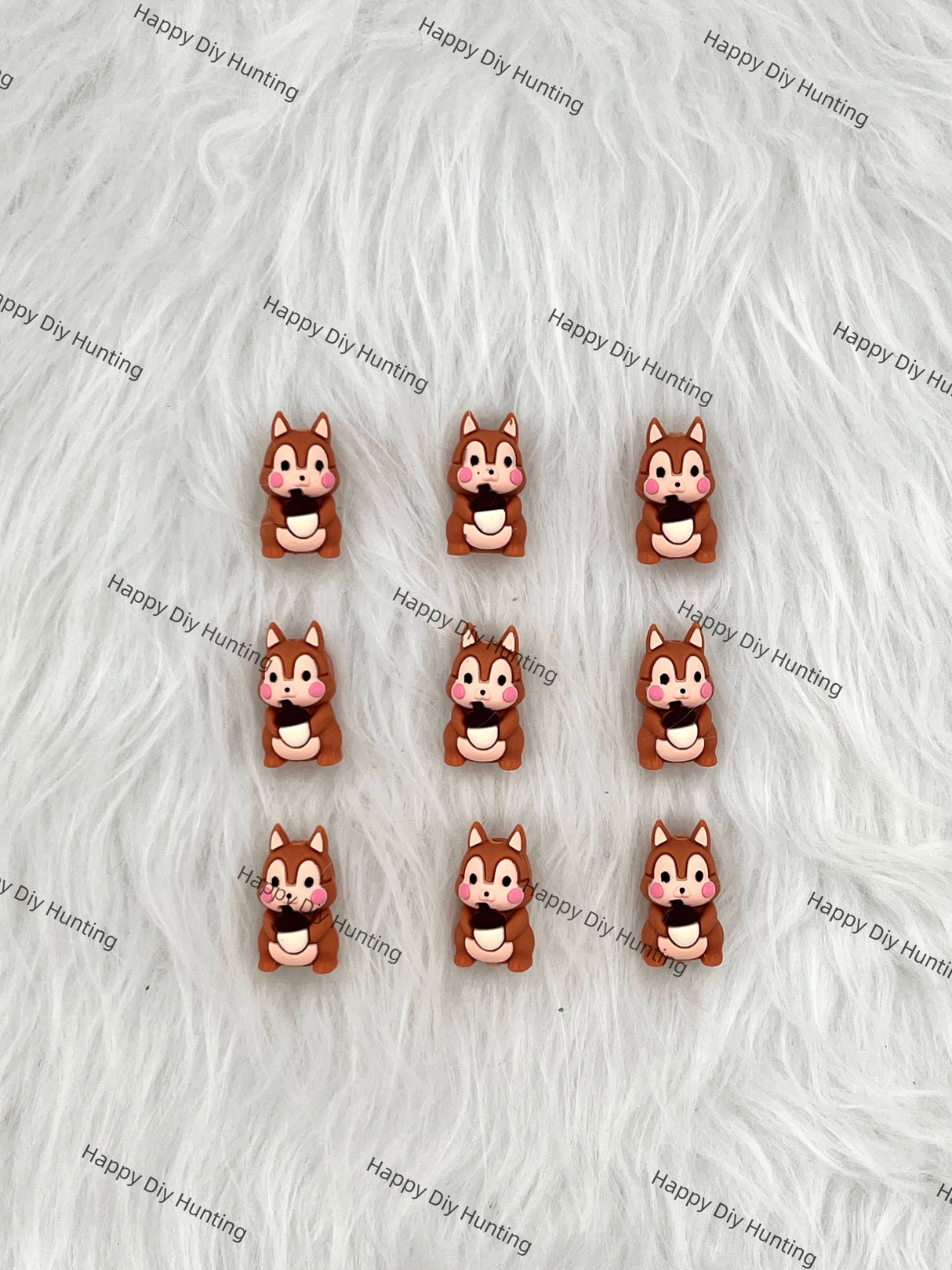 3D Cute Pinecone Squirrel Animal Silicone Focal Beads