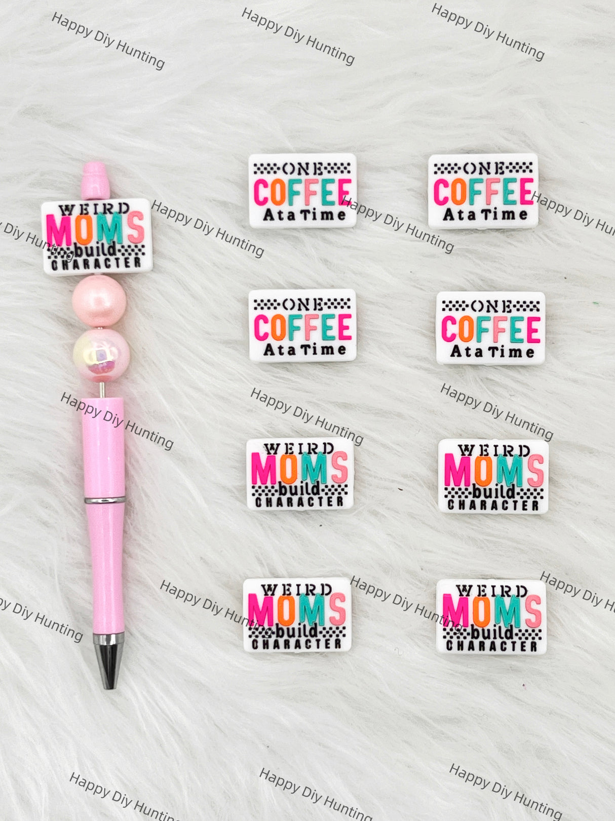 Weird Moms Build Character& One Coffee At a Time Silicone Focal Beads Wholesale, silicone focal beads for pens