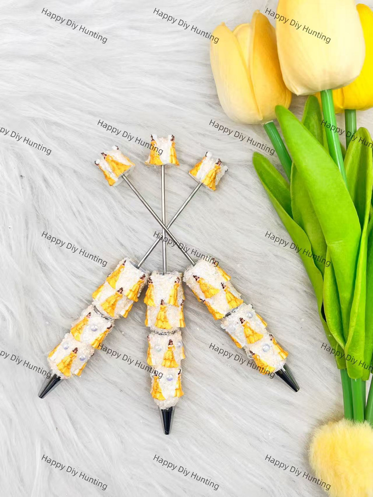 Belle Character Beadable Pen | Premium DIY Stationery Decor Supplies
