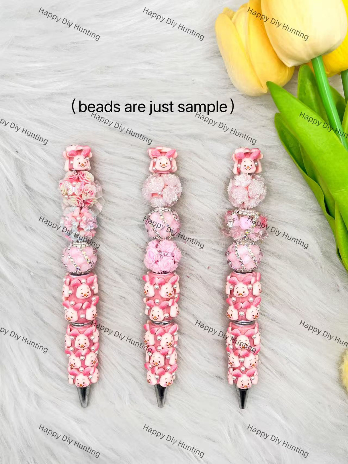 Piglet Character Beadable Pen | Premium DIY Stationery Decor Supplies