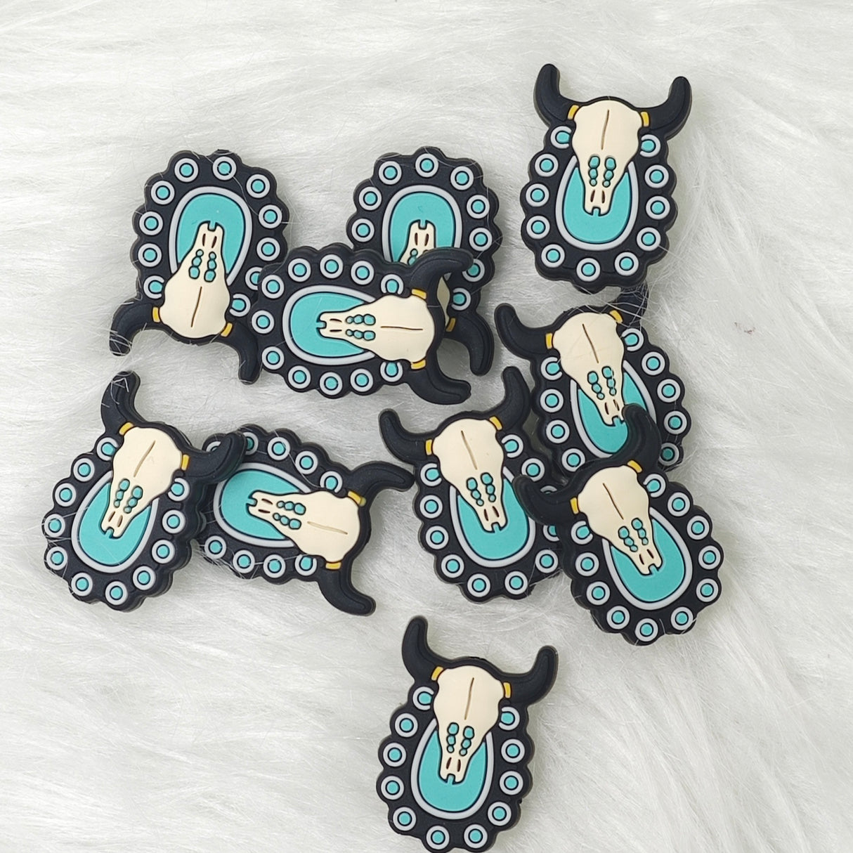 Western style Cow Skull Silicone Focal Beads Wholesale