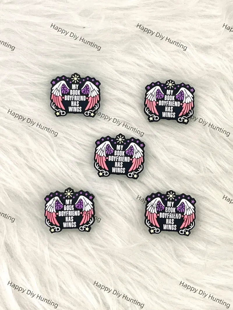 Wing Letter Quote Silicone Focal Beads for DIY Beadable Pen Making