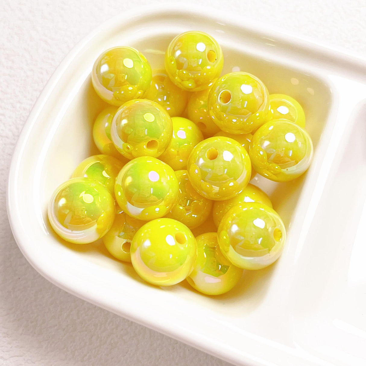 16mm,UV Coasted Solid Color Round Acrylic Beads