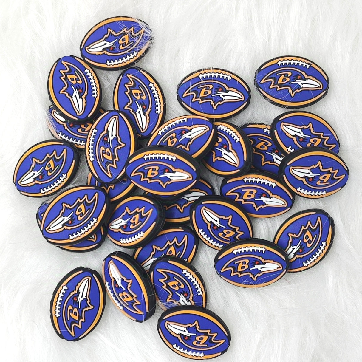 Ravens football silicon focal beads, sports beads