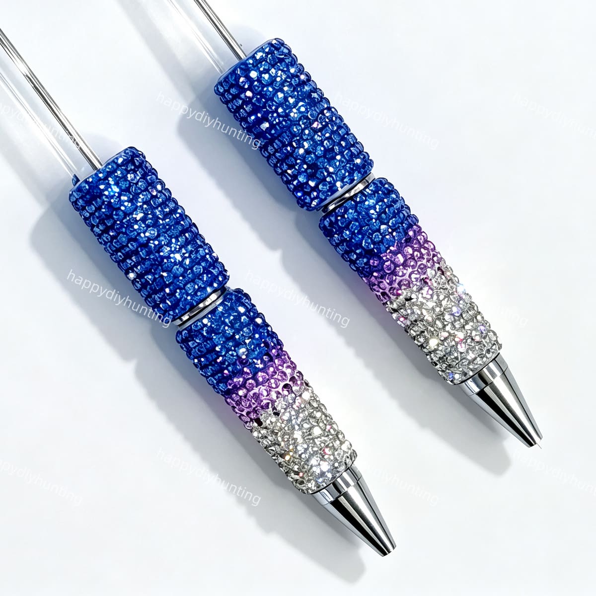 blue ombre rhinestone beadable pen wholesale for DIY custom crafts and personalized pens