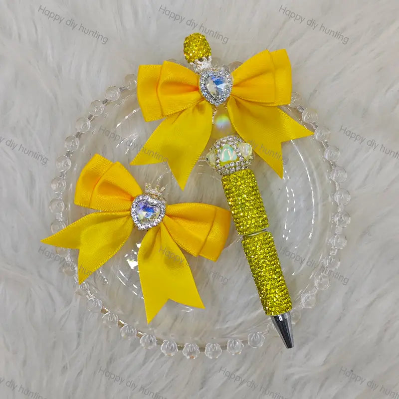 Heart shape fancy beads with bow