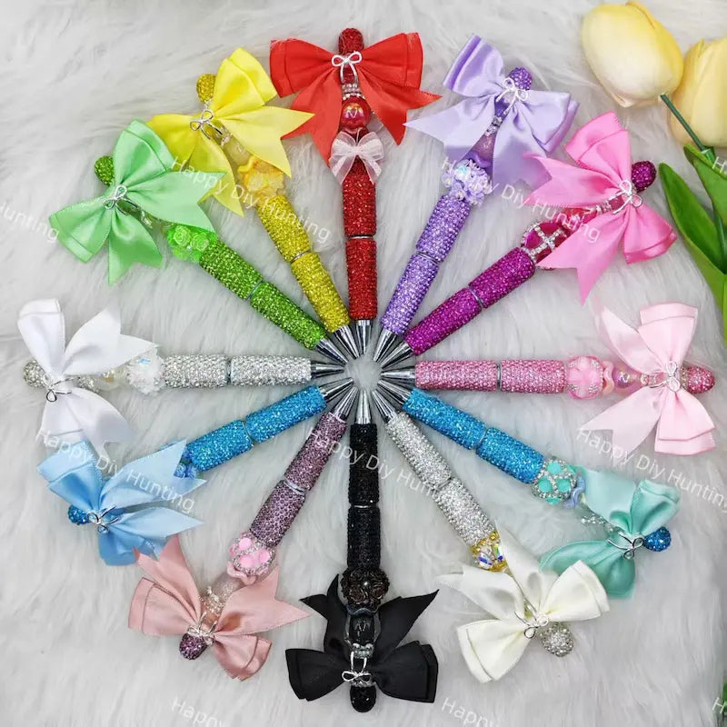 bow shape fancy beads with bow and Pens