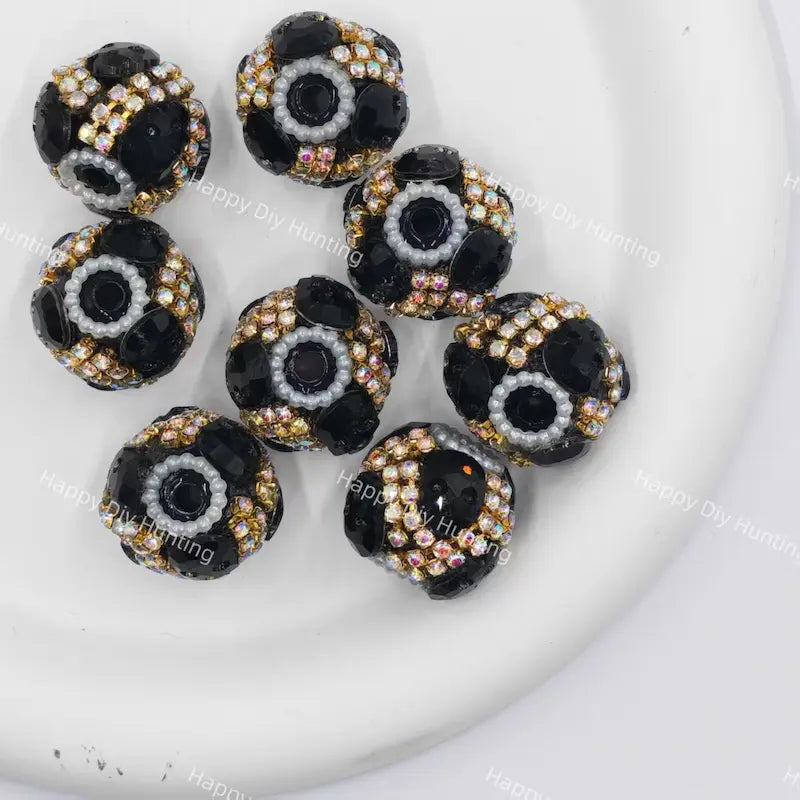 Black Gold Rhinestone Beads for DIY Beadable Pens