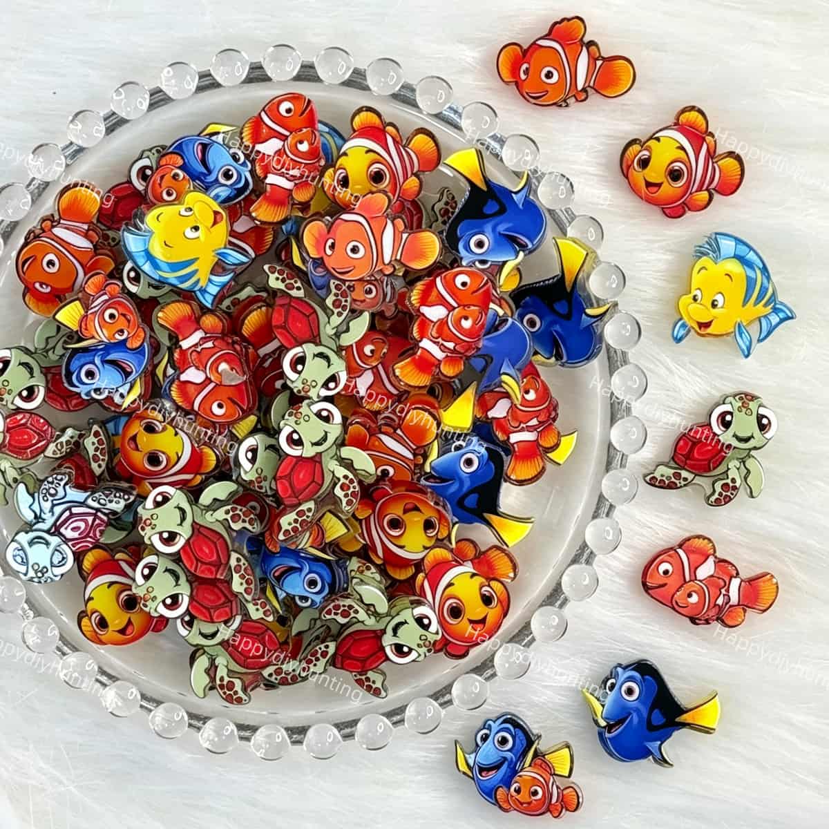 colorful ocean fish acrylic focal beads for DIY beadable pens and jewelry crafts