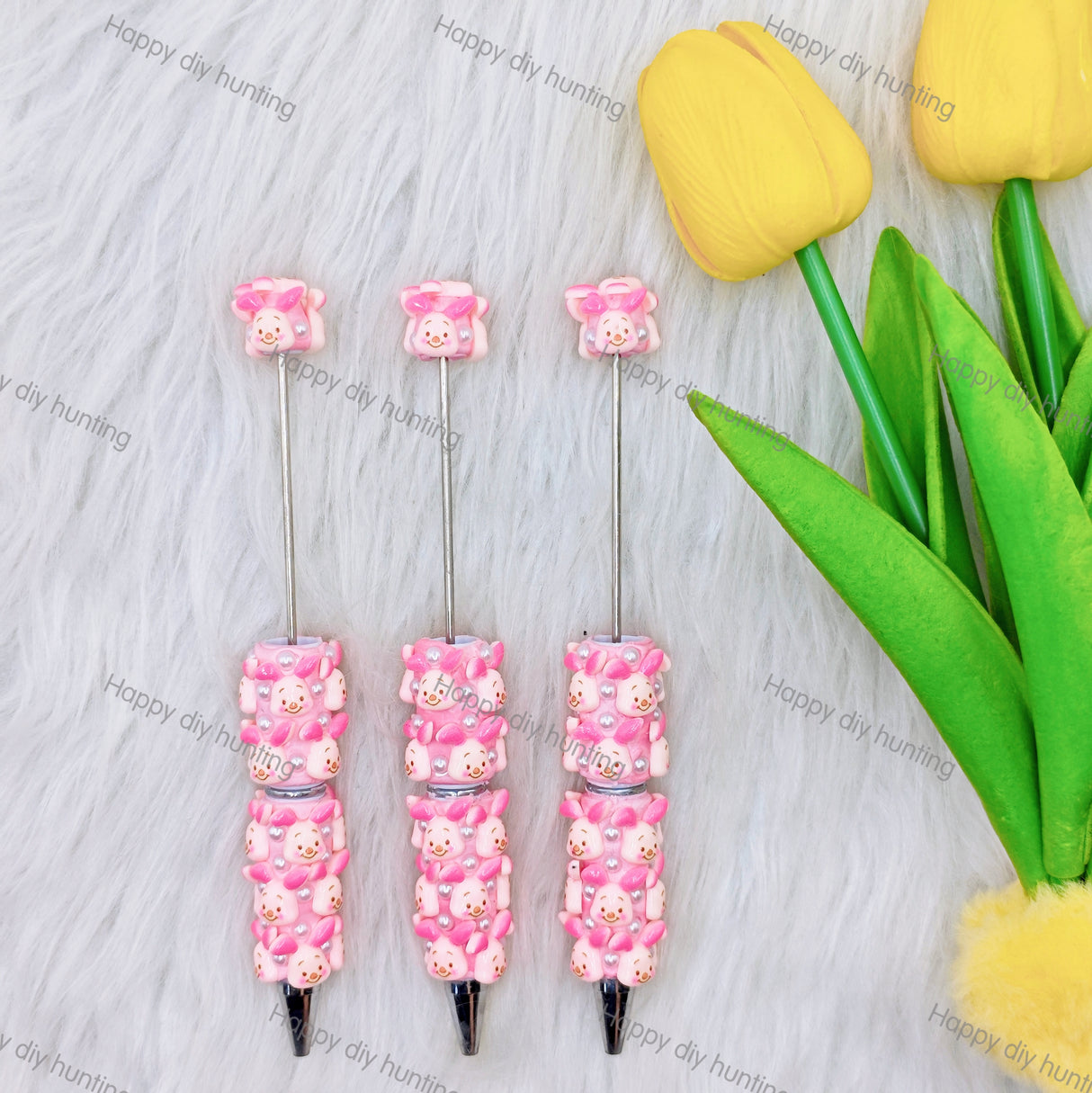 Cute Cartoon Piggy Character Beadable Pen
