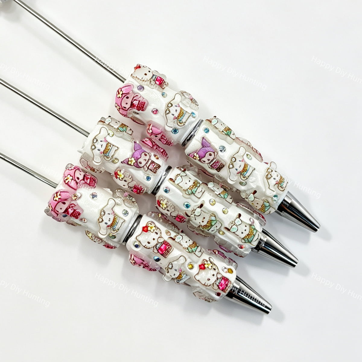 cute character friends beadable pens wholesale for DIY custom craft projects and collectible stationery