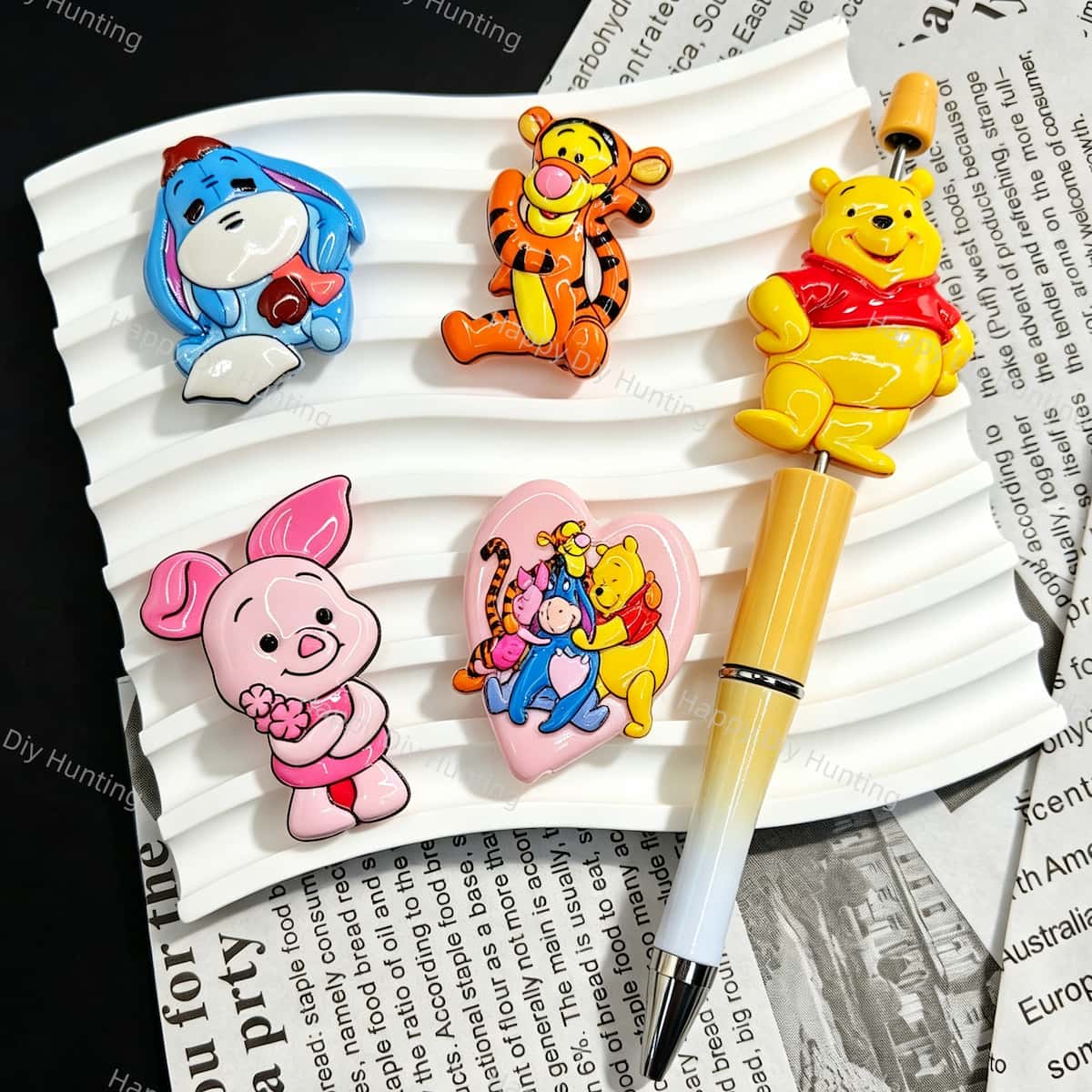 Forest animal character acrylic focal beads, cute diy craft beads for beadable pens and keychains