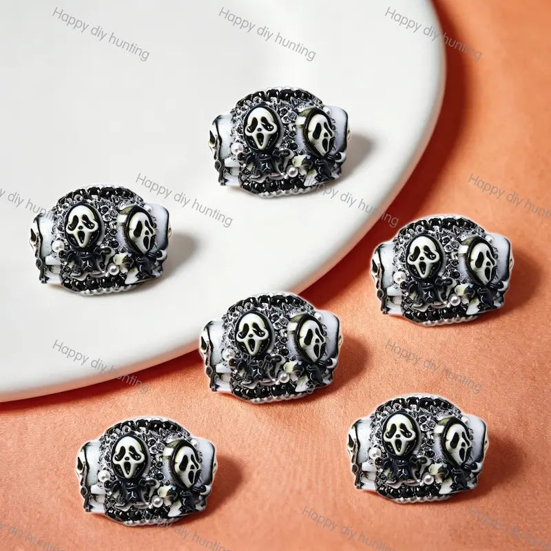 Ghost Face Horrror Themed Sugar Focal Beads for DIY Beadable Pens