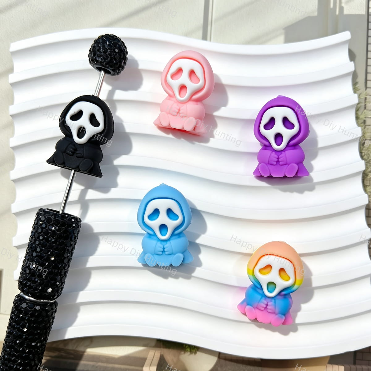 3D Halloween Ghost Silicone Focal Beads for beadable pen DIY craft projects