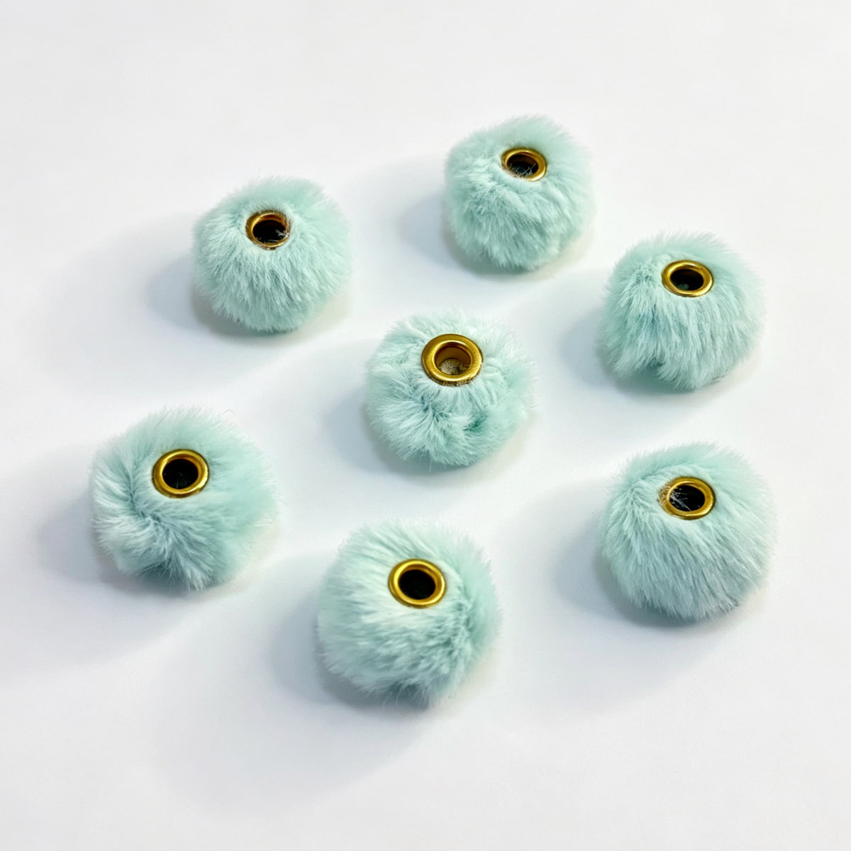 mint blue fuzzy spacer beads diy handmade stationery beadable pen craft supplies wholesale glitter