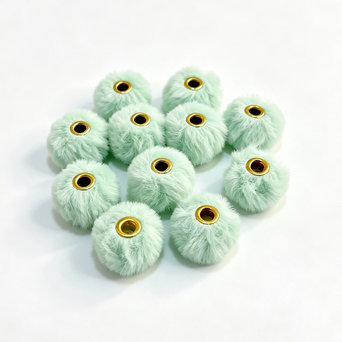 mint green fuzzy spacer beads diy handmade stationery beadable pen craft supplies wholesale glitter