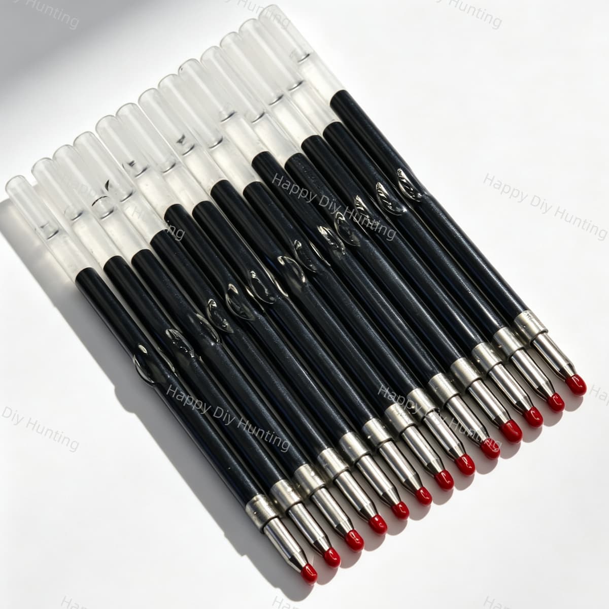 Close‑up view of multicolor ink beadable pen replacement refills for diy craft pens