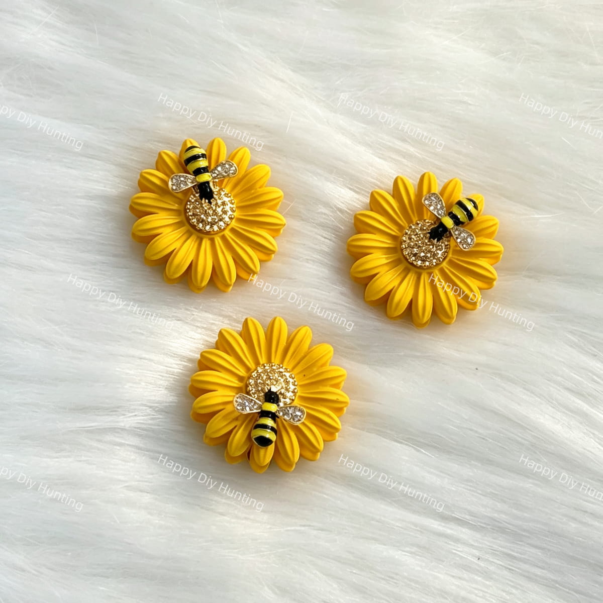 orange daisy bee metal spacer beads for DIY beadable pens and jewelry crafts
