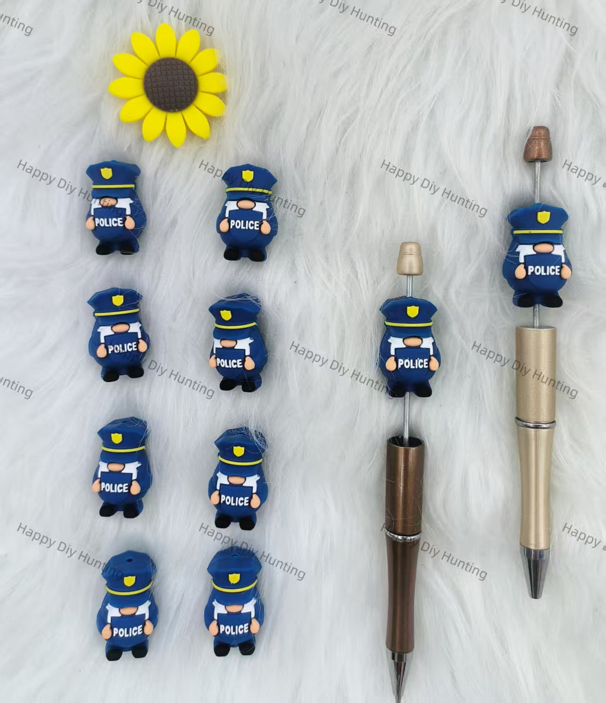 policeman silicone focal beads for pens