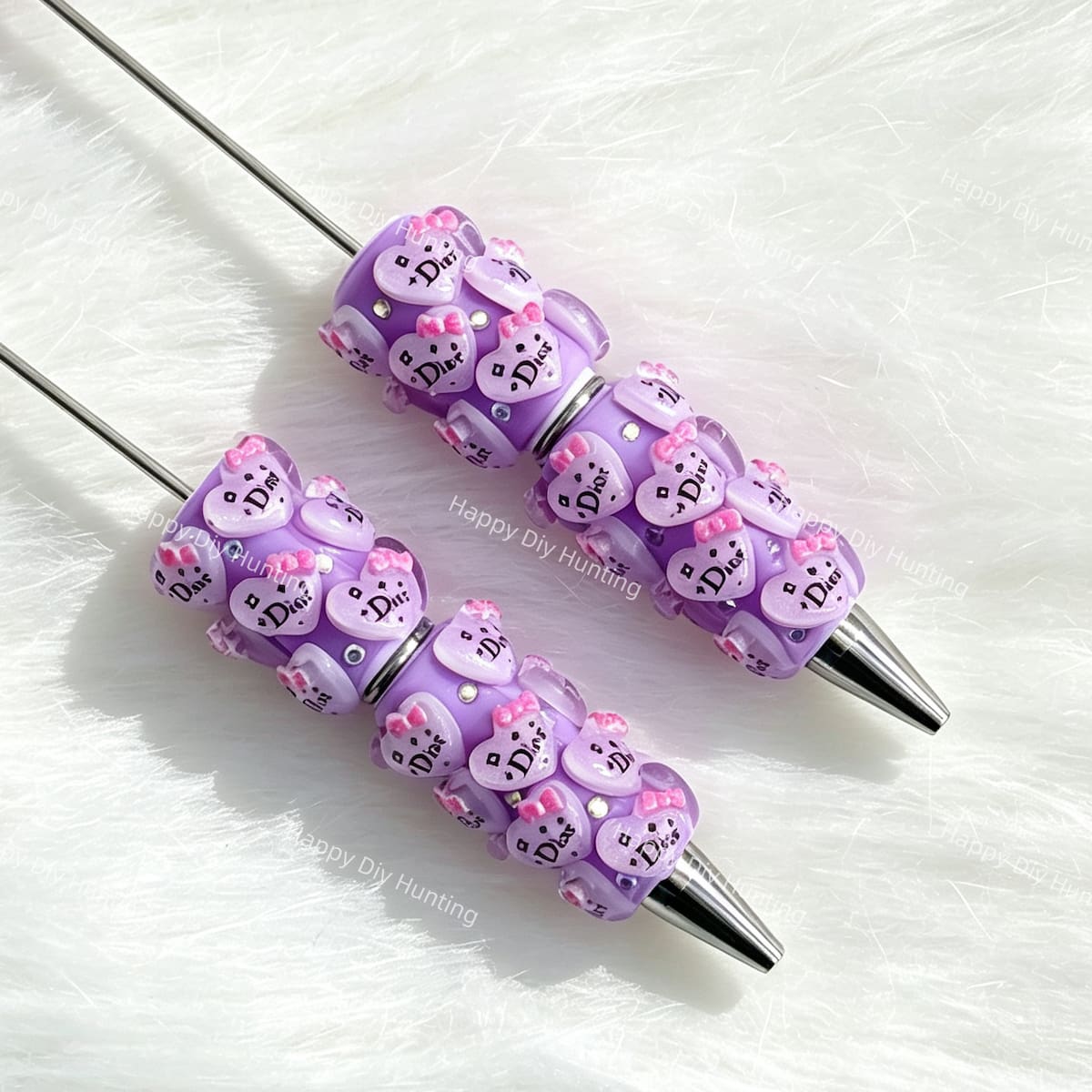 purple heart designer D*R beadable pens for DIY custom crafts and personalized pens