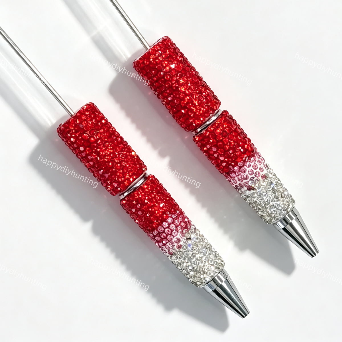 red ombre rhinestone beadable pen wholesale for DIY custom crafts and personalized pens