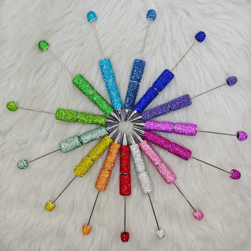 rhinestone beadable pen blanks for diy beadable pens handmade stationery crafts wholesale glitter design